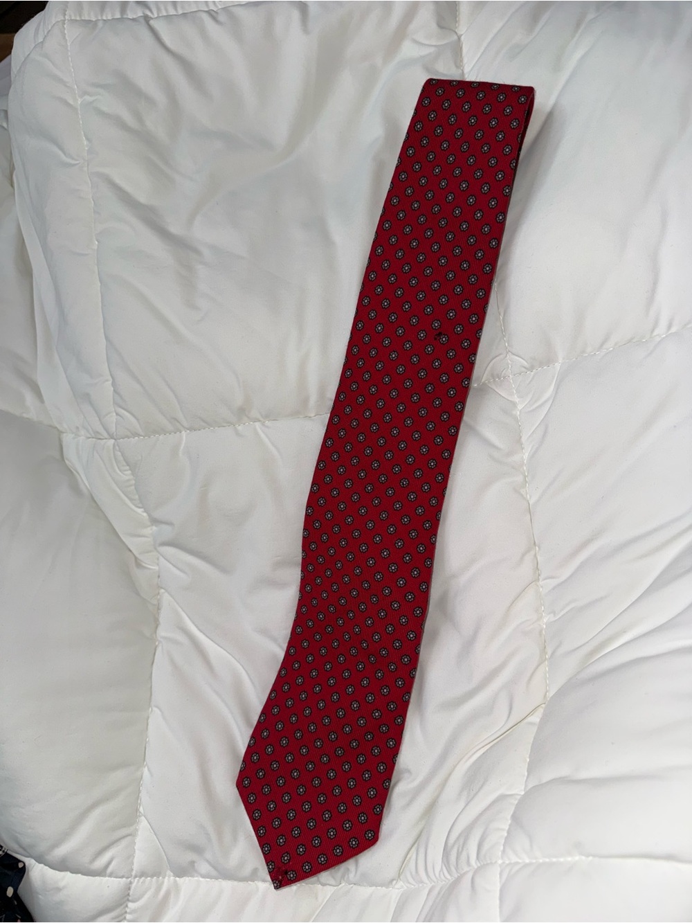 Classic Red Men's Tie with Micro Pattern